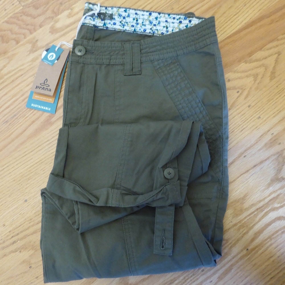 prAna Mari Capri in Cargo Green - NWT